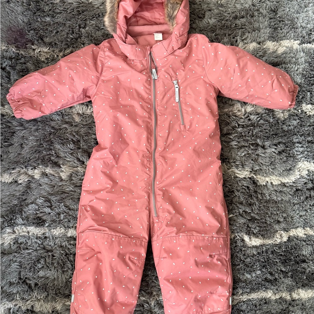 H&M Pink Puffer Snowsuit with Hood